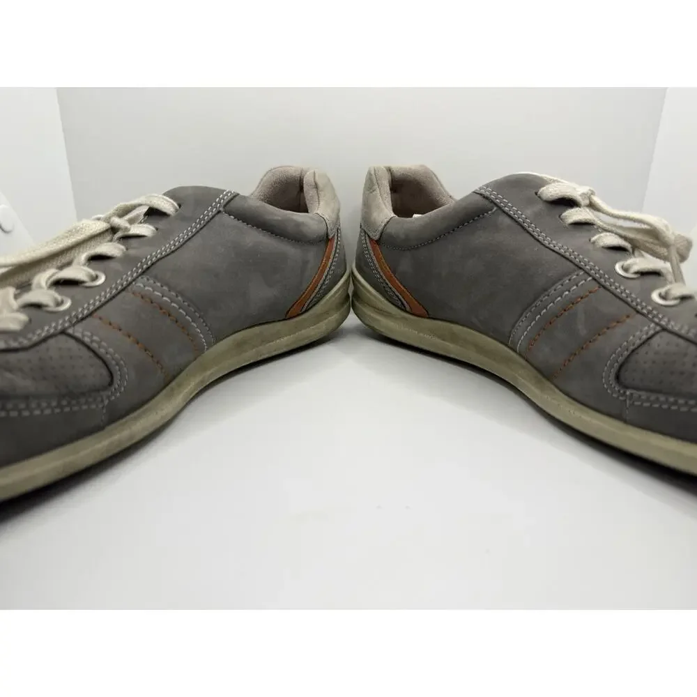 Ecco Mens Chandler Casual Sneakers Shoes Gray Leather Size 43 EU 10 US Preowned